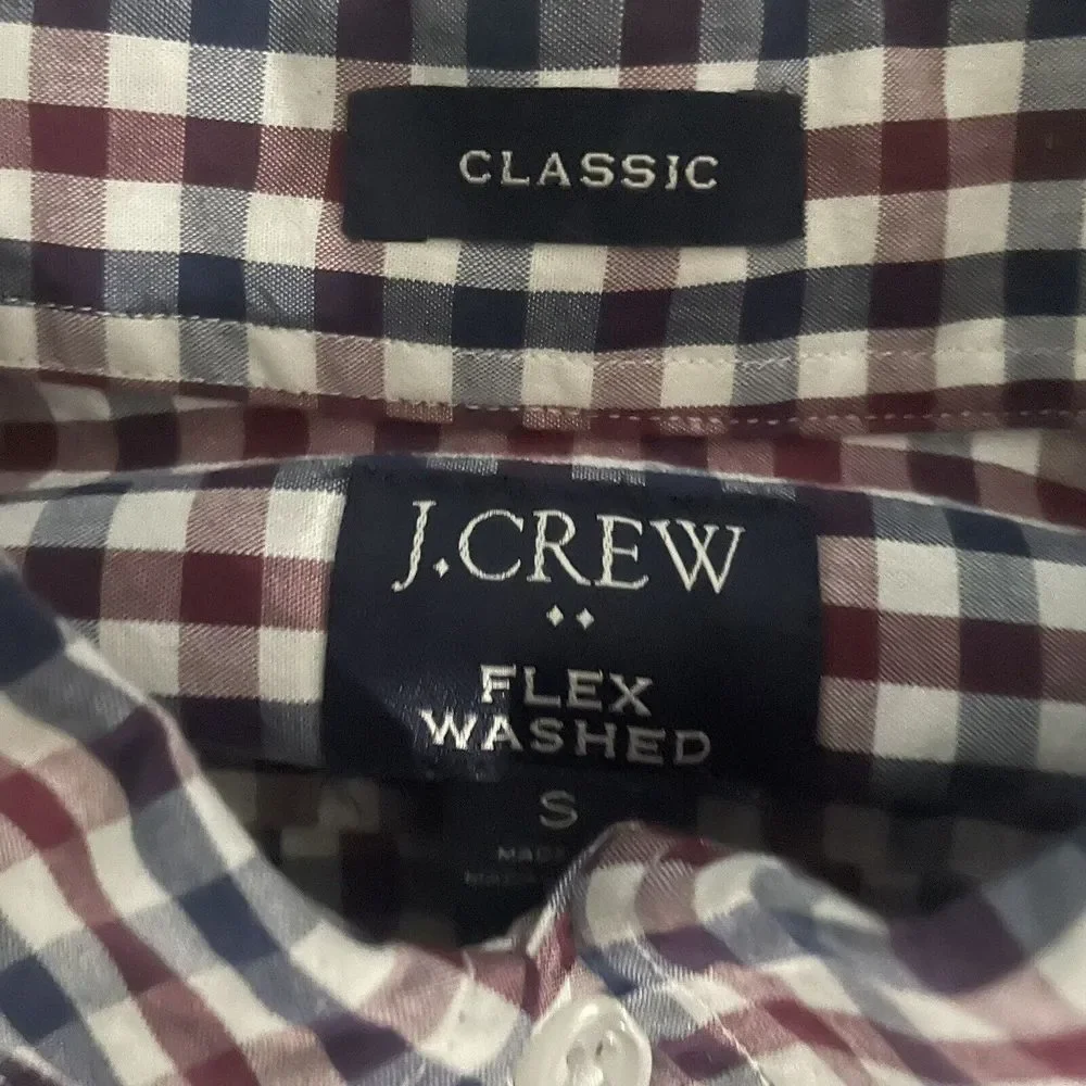 J Crew Shirt‎ Mens S Flex Washed Red Plaid Long Sleeve Button Down